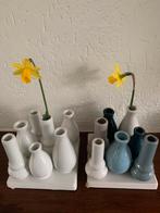 7 mini vaasjes / tulpenvaasje voor  kleine bloempjes in 2, Huis en Inrichting, Woonaccessoires | Vazen, Minder dan 50 cm, Glas