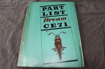 Honda CE71 Dream 1960 parts list  247cc twin beschikbaar voor biedingen