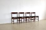 vintage eetkamerstoelen | stoelen | jaren 60 | Deens, Vier, Gebruikt, Ophalen of Verzenden, Hout