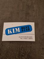 3755 Sticker Kim rent a Car, Ophalen of Verzenden, Zo goed als nieuw