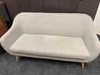 bankstel vintage stijl gecapitonneerd in beige stof, Ophalen, Hout, 150 tot 200 cm, Tweepersoons
