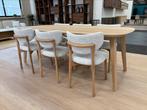 Eiken tafel, Deens ovaal, inclusief 6 stoelen, eetkamerset, Ophalen, 100 tot 150 cm, Eikenhout, Vijf personen of meer