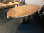 Tafel ovaal mango hout 240x110 midden poot, 200 cm of meer, Nieuw, 100 tot 150 cm, Metaal