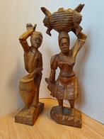 Haïtaanse paar houtsnijwerk beeld Haïti kunst man en vrouw, Antiek en Kunst, Verzenden