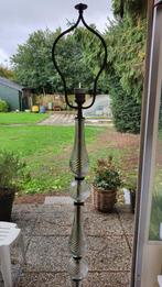 Staande Schemerlamp van glas en smeedijzer, uit 1938., Huis en Inrichting, Ophalen, Zo goed als nieuw, 30 Jaren, Glas