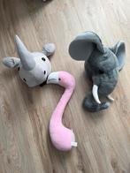 Knuffels wanddecoratie flamingo, neushoorn en olifant, Ophalen of Verzenden, Zo goed als nieuw, Overige typen