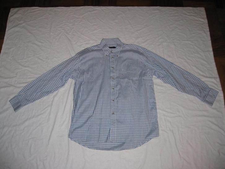 Antares overhemd geruit, Kleding | Heren, Overhemden, Zo goed als nieuw, Halswijdte 43/44 (XL), Blauw, Ophalen of Verzenden