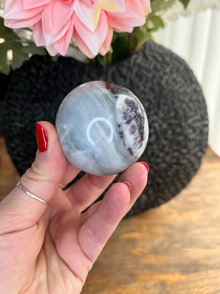 Mooie Bol - Lepidoliet of Jaspis?, Verzamelen, Mineralen en Fossielen, Mineraal, Ophalen of Verzenden