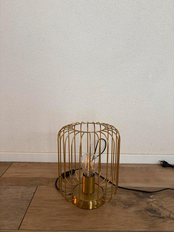 Gouden lampenset, Huis en Inrichting, Lampen | Tafellampen, Zo goed als nieuw, 75 cm of meer, Metaal, Ophalen