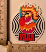 Vintage sticker VARA radio televisie zender logo omroep haan, Ophalen of Verzenden, Zo goed als nieuw