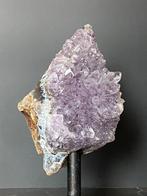 Amethist cluster Brazilië op standaard kado koopje kerst, Ophalen of Verzenden, Mineraal