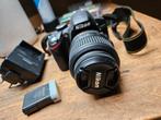 Nikon D3200 met 18-55 lens en extra batterij en oplader, Spiegelreflex, Gebruikt, Ophalen of Verzenden, Nikon