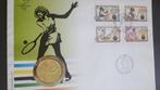 Niue 1988 olymp. spelen fdc met zilveren munt Steffi Graf, Ophalen of Verzenden, Gestempeld