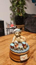 Vintage Muziekdoos Teddybeer met Trein, Antiek en Kunst, Curiosa en Brocante, Ophalen of Verzenden
