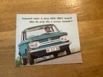 NSU 1000 C Brochure - Origineel!, Ophalen of Verzenden, Gelezen, Overige merken