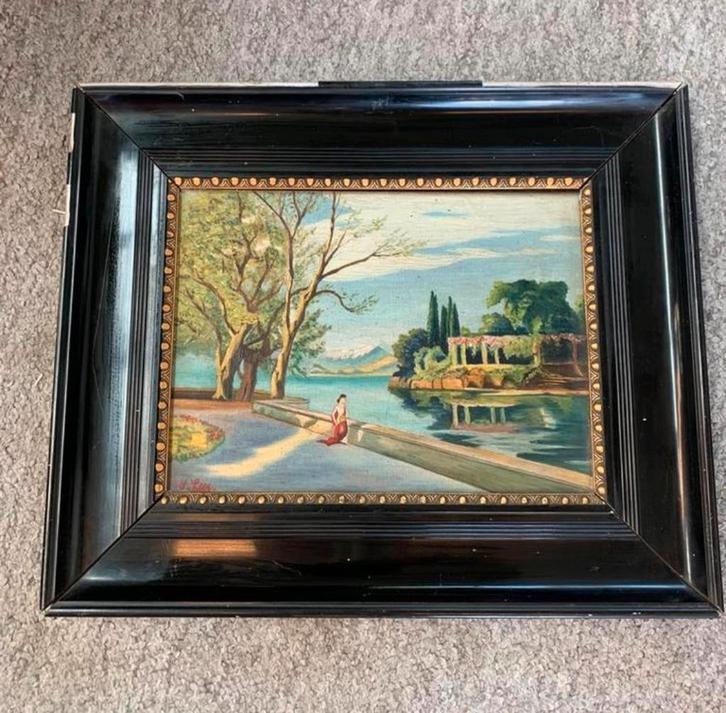 Schilderij schilder J . leen olieverf op doek Meer info, Antiek en Kunst, Kunst | Schilderijen | Klassiek, Ophalen of Verzenden