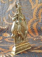 Mooi oud koper beeldje uit India van Krishna 22 cm., Antiek en Kunst, Ophalen of Verzenden
