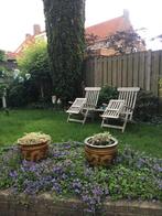 Teak houten deck chairs, Tuin en Terras, Tuinstoelen, Ophalen, Zo goed als nieuw, Teakhout