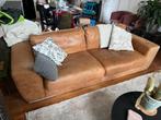 Cognac leren bank 250cm, Huis en Inrichting, Ophalen, Gebruikt