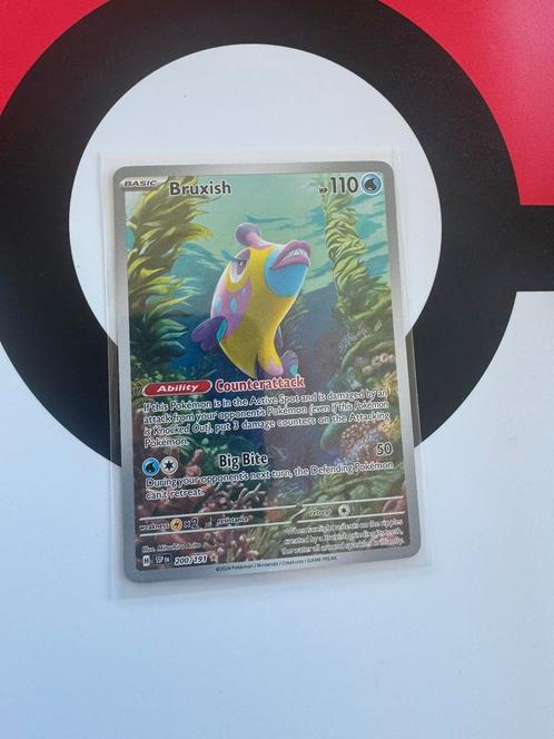 Bruxish surging sparks pokemon, Hobby en Vrije tijd, Verzamelkaartspellen | Pokémon, Zo goed als nieuw, Losse kaart, Ophalen of Verzenden