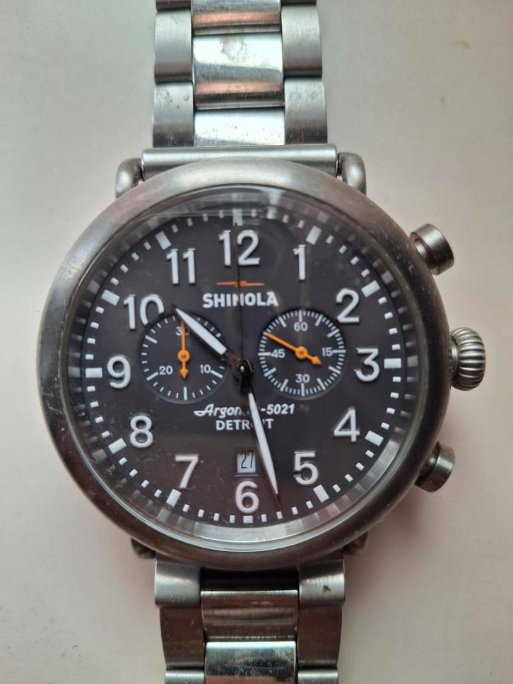 Shinola Argonite Polshorloge, Sieraden, Tassen en Uiterlijk, Horloges | Heren, Gebruikt, Polshorloge, Overige merken, Staal, Staal