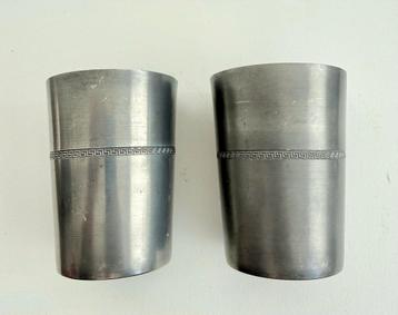 Twee vintage tinnen bekers – EXQUISIT Duitsland (jaren 50) beschikbaar voor biedingen