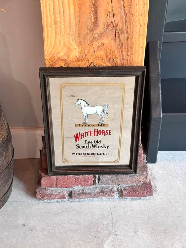 White Horse Whisky Reclamespiegel, Antiek en Kunst, Antiek | Overige Antiek, Ophalen of Verzenden
