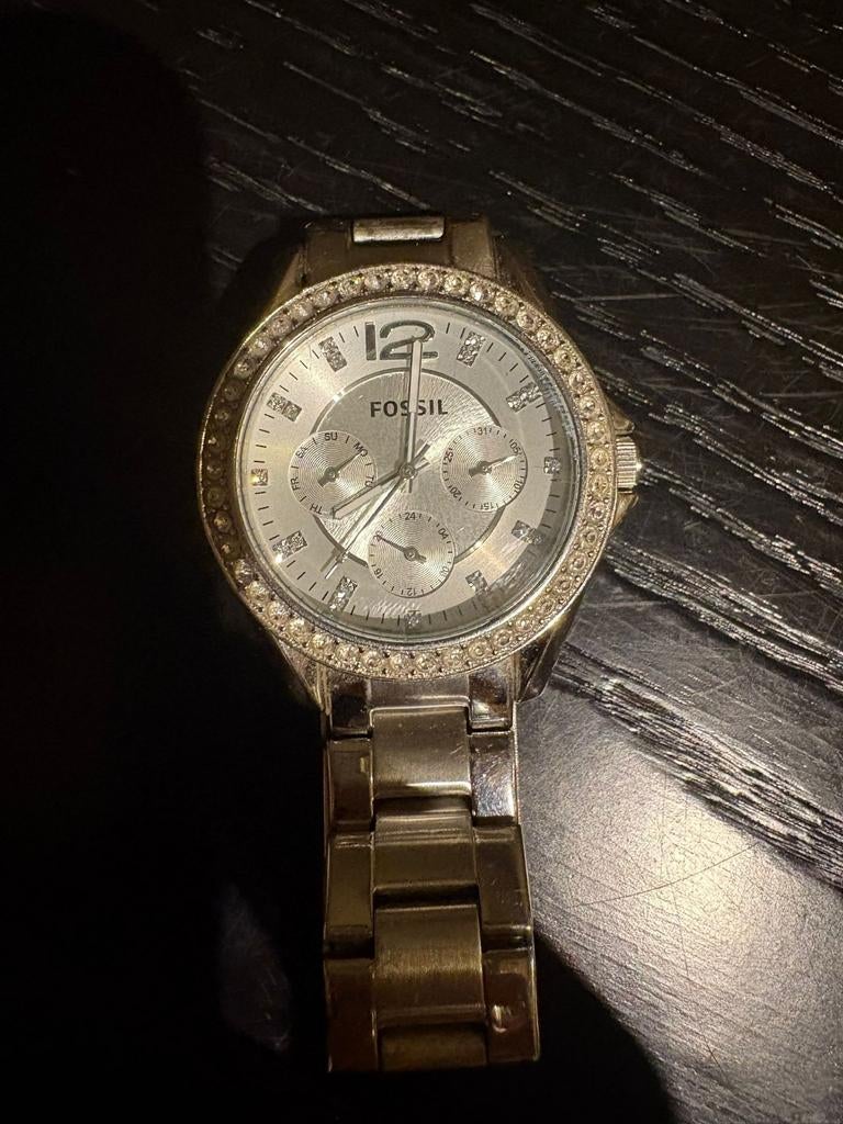 Fossil Dameshorloge met Strass, Sieraden, Tassen en Uiterlijk, Horloges | Dames, Staal, Staal, Fossil, Polshorloge