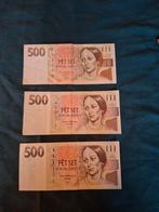 3x 500 Kroon Tsjechië 1993, 1995  1997 Korun  Czech Republic, Ophalen of Verzenden, Overige landen