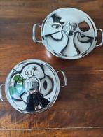 Vintage Seletti dekschalen van RVS, Huis en Inrichting, Keuken | Potten en Pannen, Ophalen of Verzenden