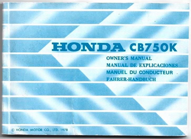 Honda CB750 K manual handleiding (3879z), Motoren, Handleidingen en Instructieboekjes, Honda, Ophalen of Verzenden