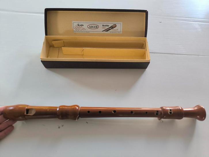Vintage Adler (Johannes Adler) blokfluit — Hout, DDR, Muziek en Instrumenten, Blaasinstrumenten | Blokfluiten, Gebruikt, Sopraan of Sopranino