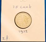 25 cent 1912 - Wilhelmina, Postzegels en Munten, Munten | Nederland, Zilver, Koningin Wilhelmina, Losse munt, 25 cent