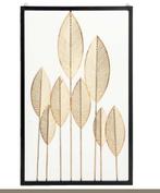 Zwarte wandlijst met goudkleurige bladeren 80x50x3 cm, Huis en Inrichting, Woonaccessoires | Wanddecoraties, Ophalen of Verzenden