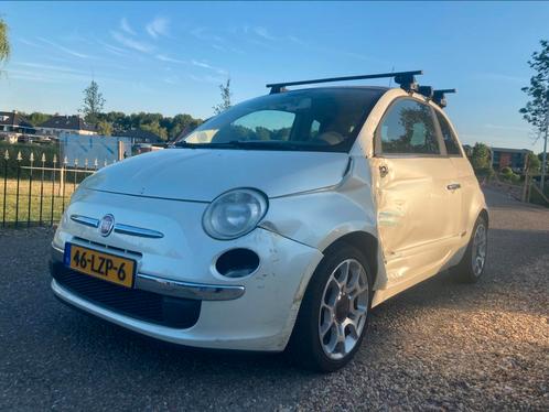 Schadeauto Fiat 500 Parelmoer 1.2 AUT 2010, Auto's, Fiat, Particulier, ABS, Airbags, Airconditioning, Boordcomputer, Centrale vergrendeling