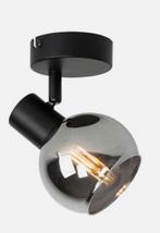 Art Deco spot zwart met smoke glas - Vidro, Huis en Inrichting, Lampen | Spots, Nieuw, Plafondspot of Wandspot, Glas, Ophalen of Verzenden