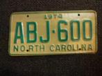 Kentekenplaat licenseplate North Carolina 1974 USA, Verzenden, Gebruikt, Auto's