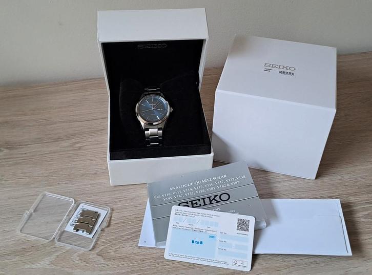 Seiko Solar Polshorloge - Nieuwstaat, Sieraden, Tassen en Uiterlijk, Horloges | Heren, Zo goed als nieuw, Polshorloge, Seiko, Staal