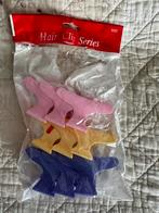 9x Haarklemmen kappersklem paars geel roze pastel nieuw, Nieuw, Ophalen of Verzenden
