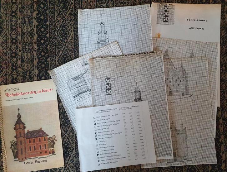 vintage schellekoord borduurboekje patroon, Hobby en Vrije tijd, Borduren en Borduurmachines, Gebruikt, Patroon, Handborduren