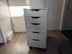 Mooie Ikea Alex ladeblok, ladekast, bureaukast wit op wielen, Huis en Inrichting, Ophalen, Met wielen, Zo goed als nieuw
