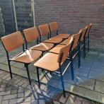 8 Vintage Eettafelstoelen - mogelijk Martin Visser of Gijs ., Huis en Inrichting, Stoelen, Ophalen, Gebruikt, Bruin, Vintage
