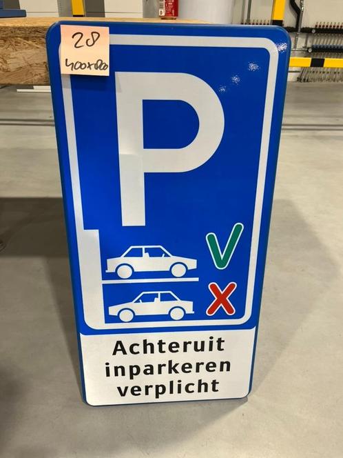 Achteruit parkeren - verkeersbord 400x800mm - Kl1, Auto diversen, Overige Auto diversen, Ophalen of Verzenden