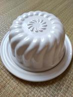 Retro Puddingvorm met schotel wit. Jaren '40, Verzenden
