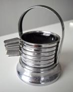 art deco set 6 asbakjes in houder Bauhaus design vintage, Verzamelen, Ophalen of Verzenden, Zo goed als nieuw, Asbak
