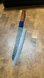 Handgesmeed Japans Chefmes - Damascusstaal Nieuw!, Ophalen of Verzenden, Nieuw, Hout, Los bestek