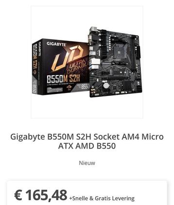 Gigabyte b550m s2h m-atx mobo beschikbaar voor biedingen
