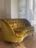 Halfronde Vintage Bank BePure in olijfgroene velours, Huis en Inrichting, Ophalen, Gebruikt, 150 tot 200 cm, Vintage