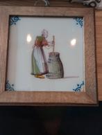 Delfts Blauw Tegeltje in Houten Lijst, Antiek en Kunst, Ophalen of Verzenden
