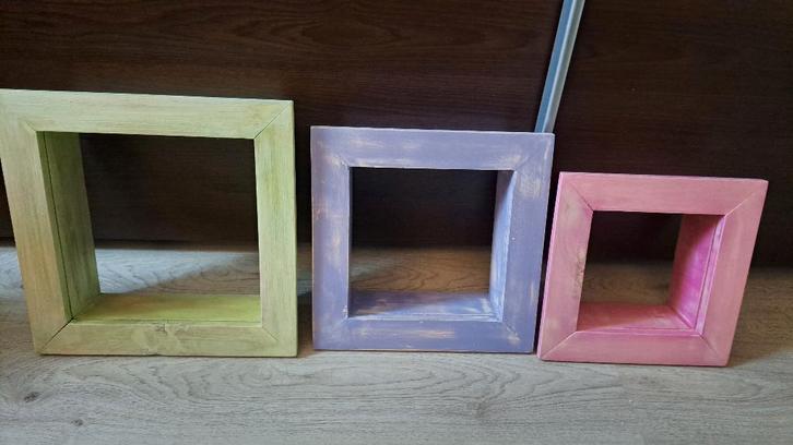 Wandkubus Set – 3 Stuks – Groen/Paars/Rood – Pastelkleuren, Huis en Inrichting, Woonaccessoires | Wandplanken en Boekenplanken